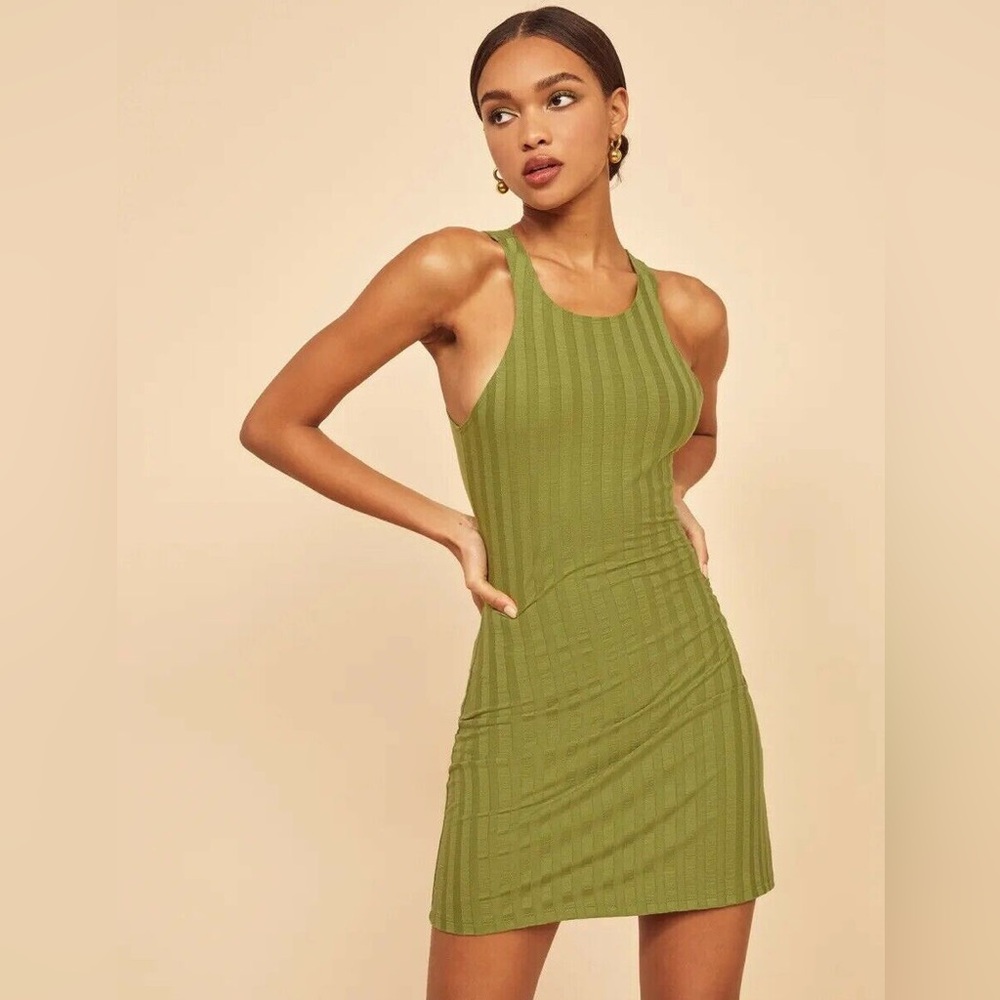Reformation Mel Dress - Avocado Sz Small